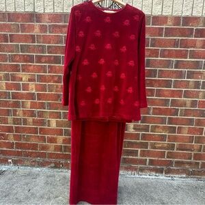 VTG FOLIO Collection Saks Fifth Avenue Skirt Top Set Velour Maxi Cottagecore L